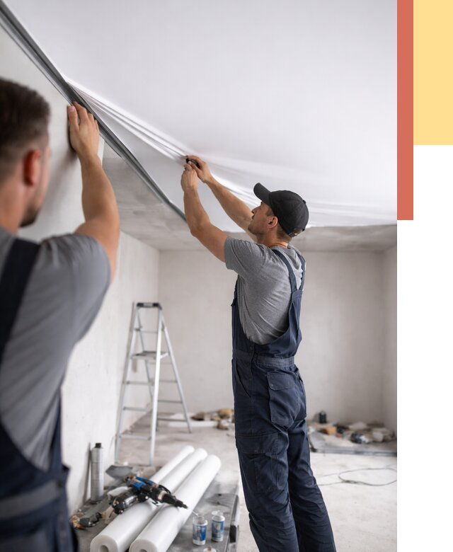 Монтаж матового натяжного потолка в Канске от 4918 руб./м² — быстро и недорого | ОТДЕЛОЧНИК-Кнс