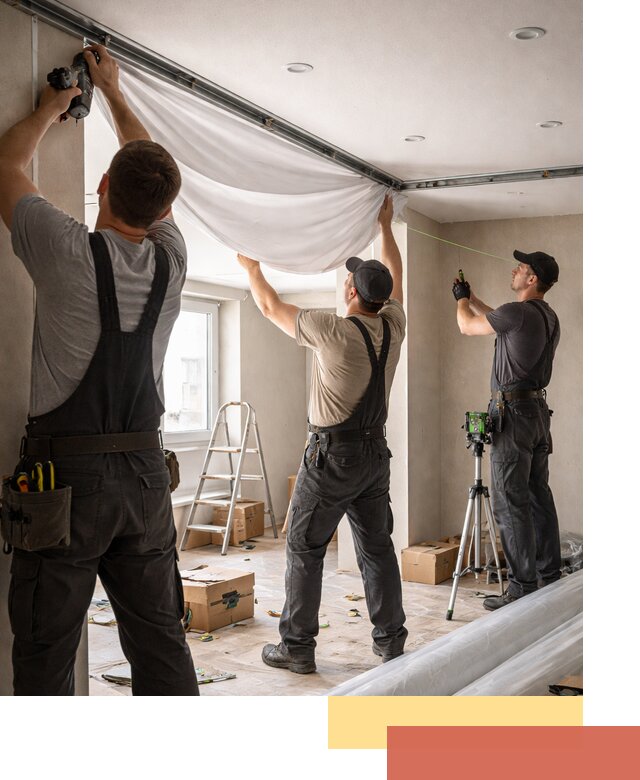 Монтаж парящего натяжного потолка под ключ в Канске