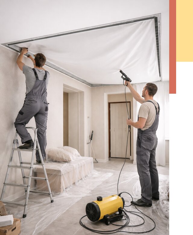 Монтаж натяжного потолка в прихожей в Канске от 2896 руб. под ключ | ОТДЕЛОЧНИК-Кнс