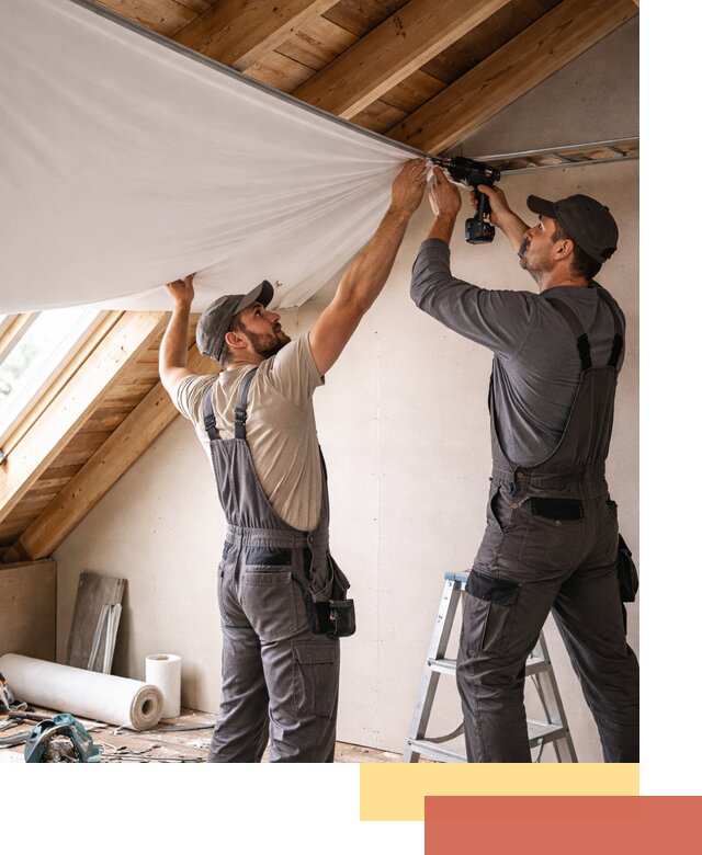 Монтаж натяжного потолка в мансарде в Канске