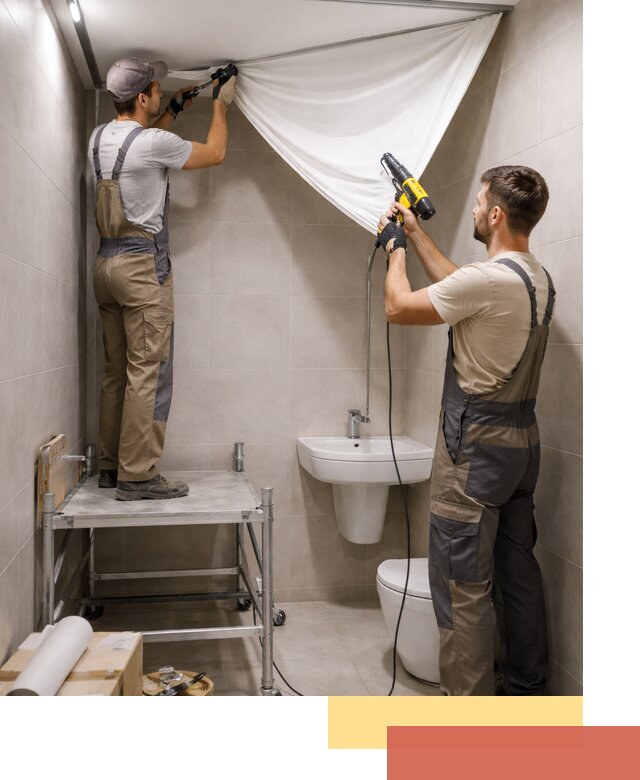 Монтаж натяжного потолка в санузле в Канске