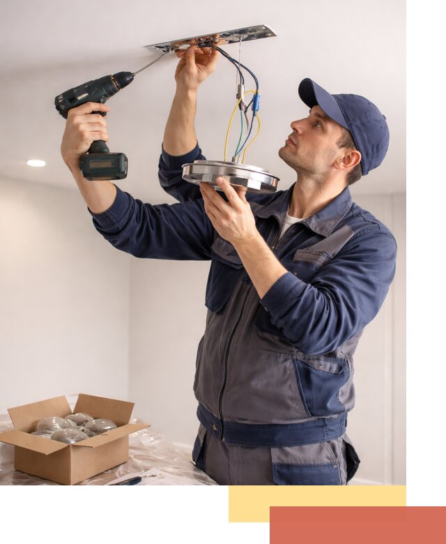 Установка люстры в натяжной потолок в Канске