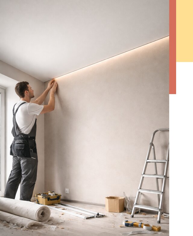 Теневые натяжные потолки в Канске от 8962 руб. под ключ | ОТДЕЛОЧНИК-Кнс