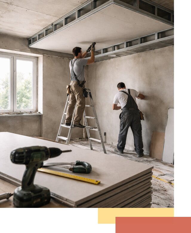 Двухуровневый потолок из гипсокартона в Канске