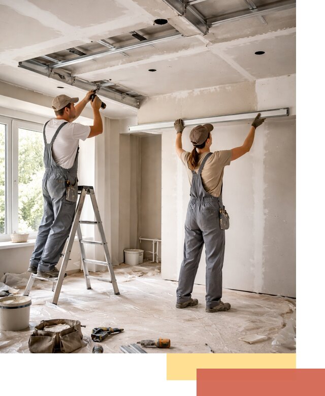 Монтаж многоуровневого потолка из гипсокартона в Канске