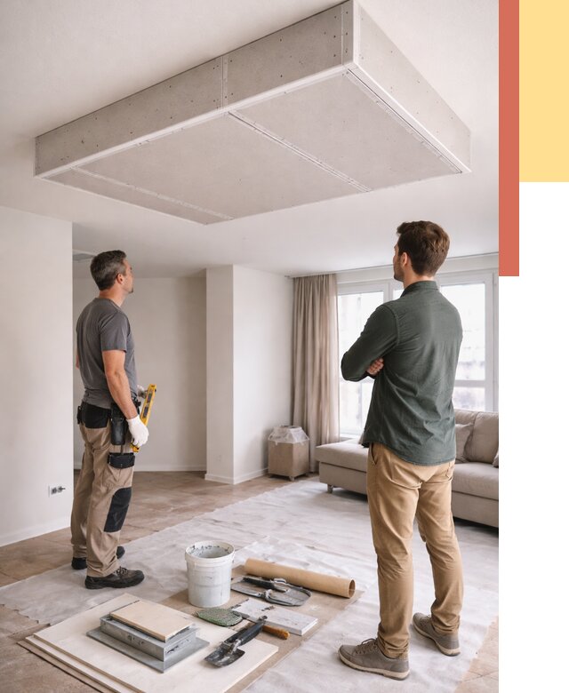 Короб на потолке из гипсокартона в Канске от 2404 руб. — монтаж и услуги под ключ | ОТДЕЛОЧНИК-Кнс