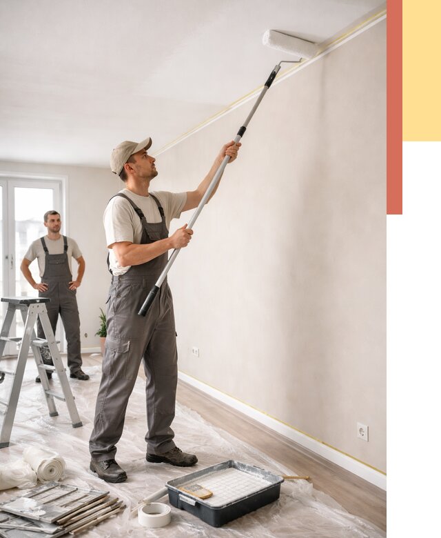 Покраска потолка из гипсокартона в Канске от 4918 руб./м2 — услуги под ключ | ОТДЕЛОЧНИК-Кнс