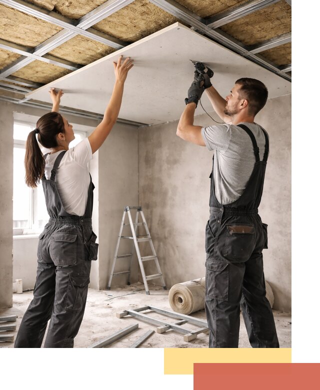 Звукоизоляция потолка из ГКЛ в Канске профессионально и надежно