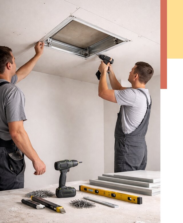 Установка люка в потолок ГКЛ в Канске от 2732 руб. под ключ | ОТДЕЛОЧНИК-Кнс