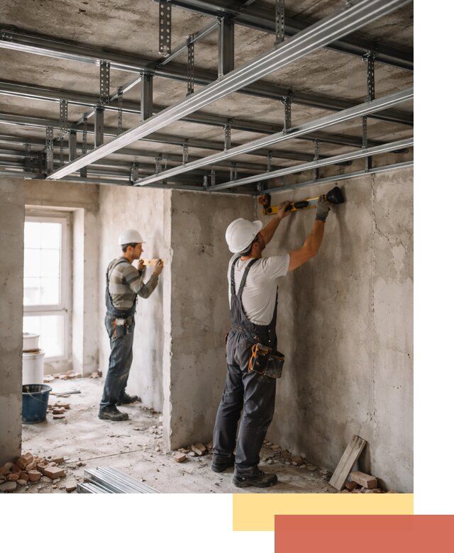 Монтаж каркаса потолка из профильного профиля в Канске