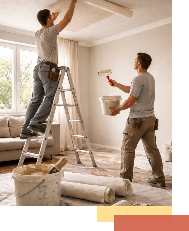 Поклейка обоев на потолок в Канске — качественно и быстро