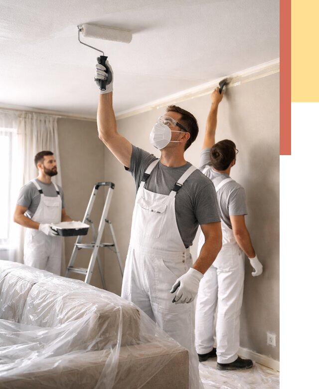 Покраска потолка водоэмельсионной краской в Канске от 2404 руб/м² — услуги под ключ | ОТДЕЛОЧНИК-Кнс