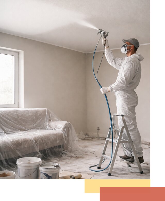 Покраска потолка краскопультом в Канске быстро и качественно