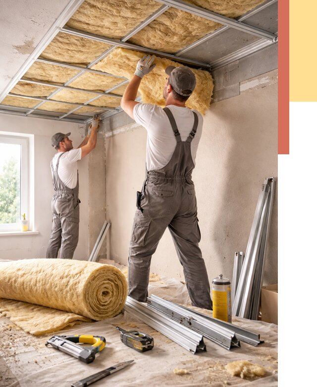 Утепление потолка в Канске от 7869 руб/м2 — недорого, быстро, под ключ | ОТДЕЛОЧНИК-Кнс