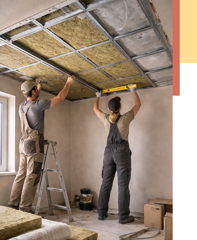 Шумоизоляция потолка в Канске от 1366 руб. под ключ — услуги ОТДЕЛОЧНИК-Кнс