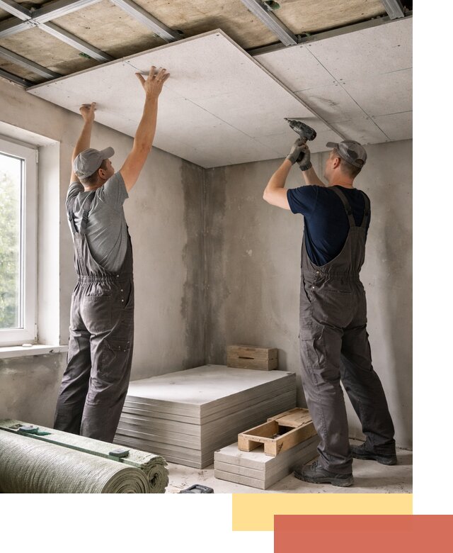 Шумоизоляция потолка панелями ЗИПС в Канске